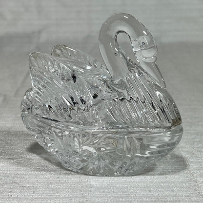 Crystal Clear Leaded Crystal Small Swan Trinket Dish