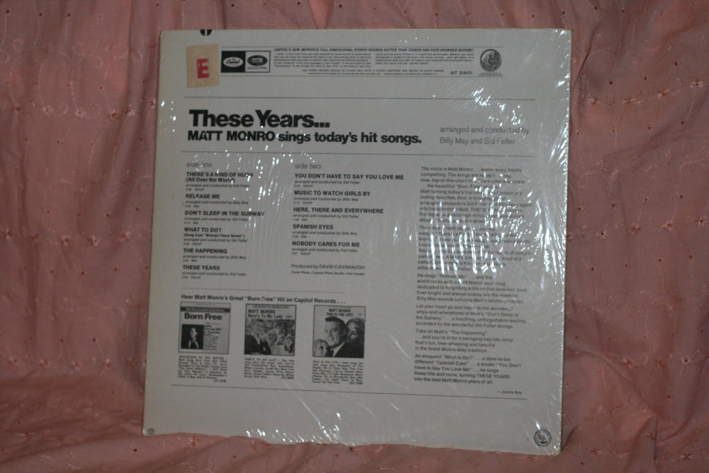 Matt Monro - These Years, Record, Album, Vinyl, LP