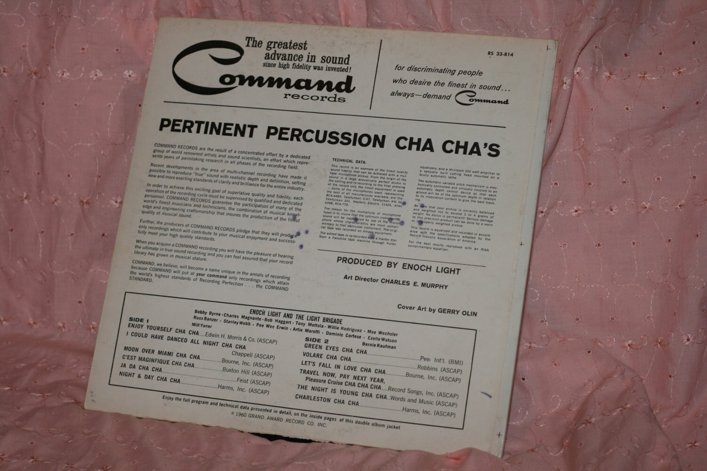 Enoch Light And The Light Brigade - Pertinent Percussion Cha Cha's, Record, Vinyl, LP, Album