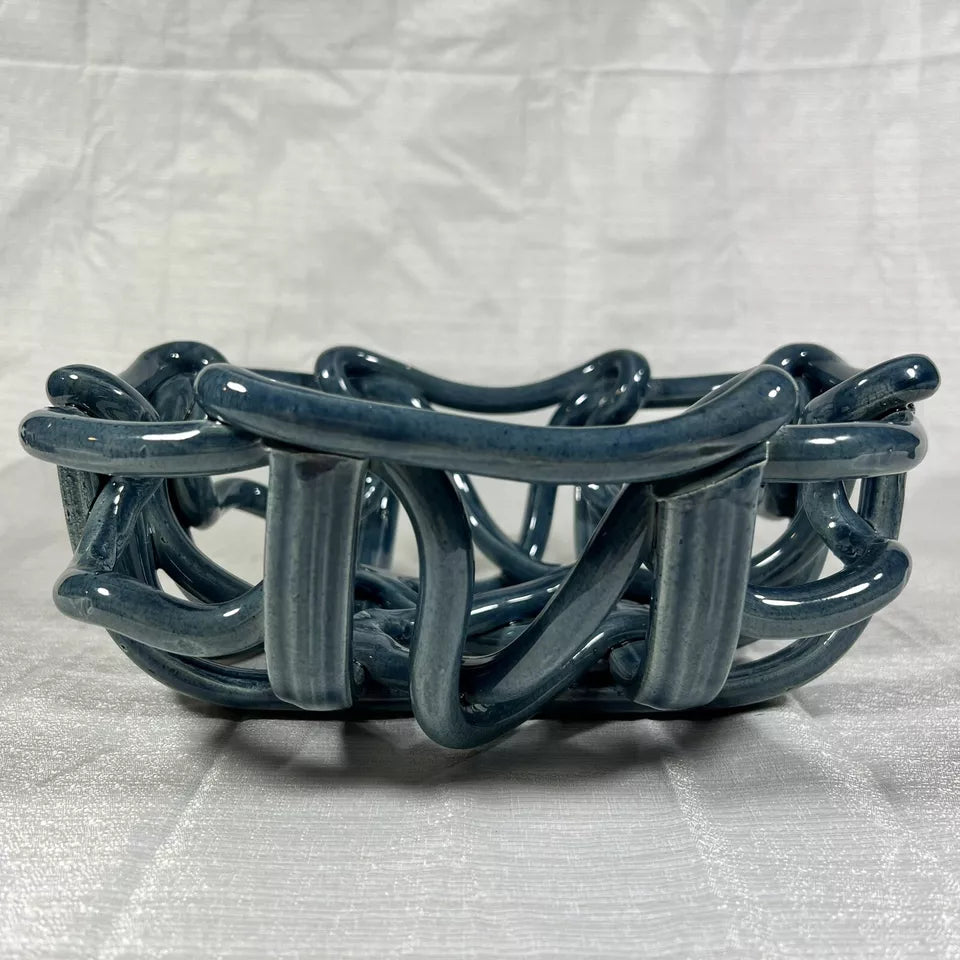 Italian Post Modern Ceramic Basket - Bread Warming Bowl