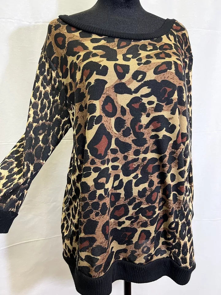 leopard print sweater xl