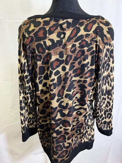 leopard print sweater xl