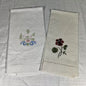 Lot Of Two Vintage Style Linen Blend Floral Tea Towels