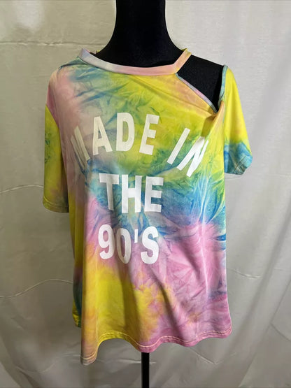 SHEIN made in the 90s shirt xl Cold Shoulder