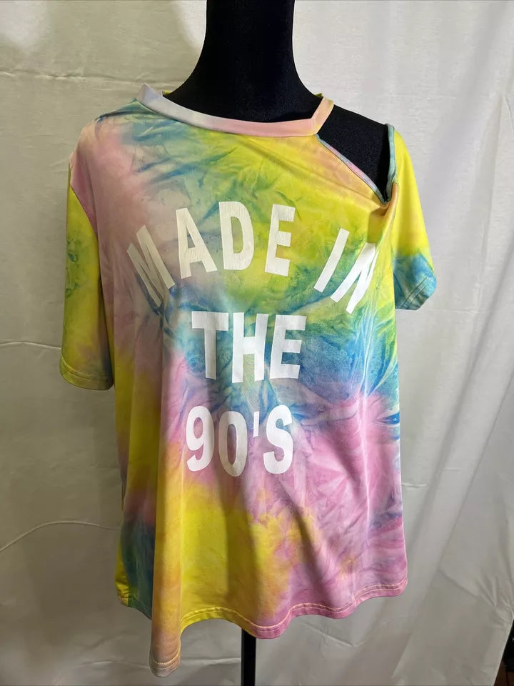 SHEIN made in the 90s shirt xl Cold Shoulder