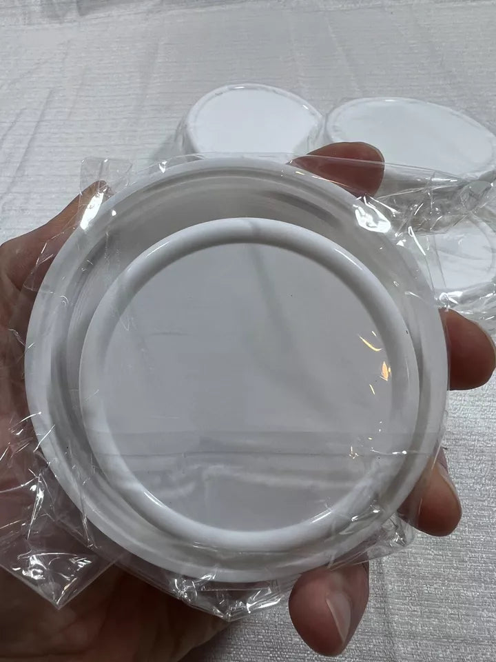 Staruby Plastic 8 Regular Mouth Lids and 8 Wide Mouth Lids for Mason Jars, White