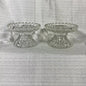 PartyLite Clear glass scalloped edge candle holders set of 2