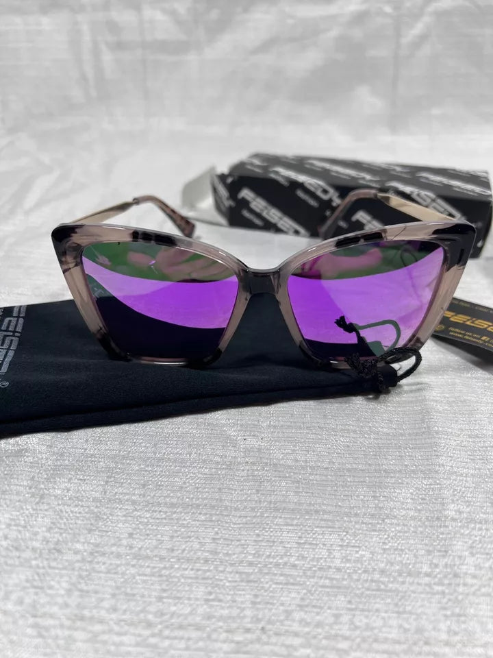 FEISEDY Trendy Polarized Women Sunglasses, Retro Womens Square Cat Eye Sun Glass