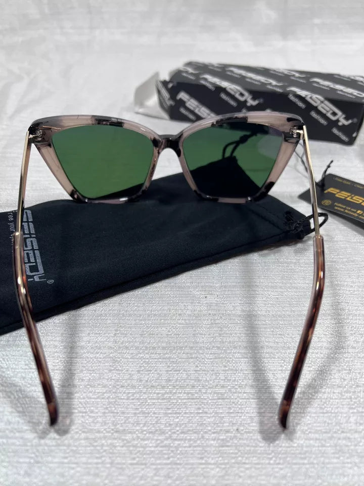 FEISEDY Trendy Polarized Women Sunglasses, Retro Womens Square Cat Eye Sun Glass
