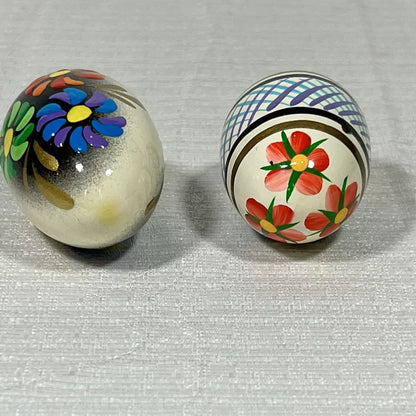Lot Of 2 Polish Hand Painted Wooden Easter Eggs