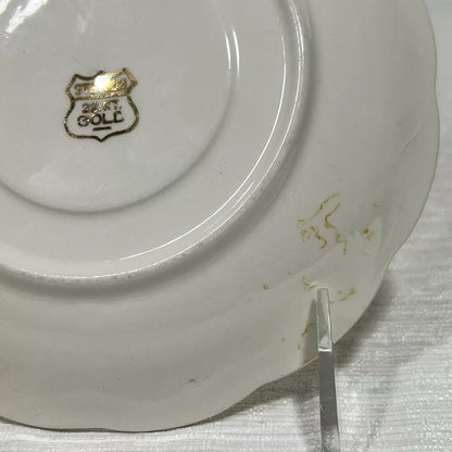 Stetson 22k Gold American Beauty Saucer #6 - some wear, some crazing