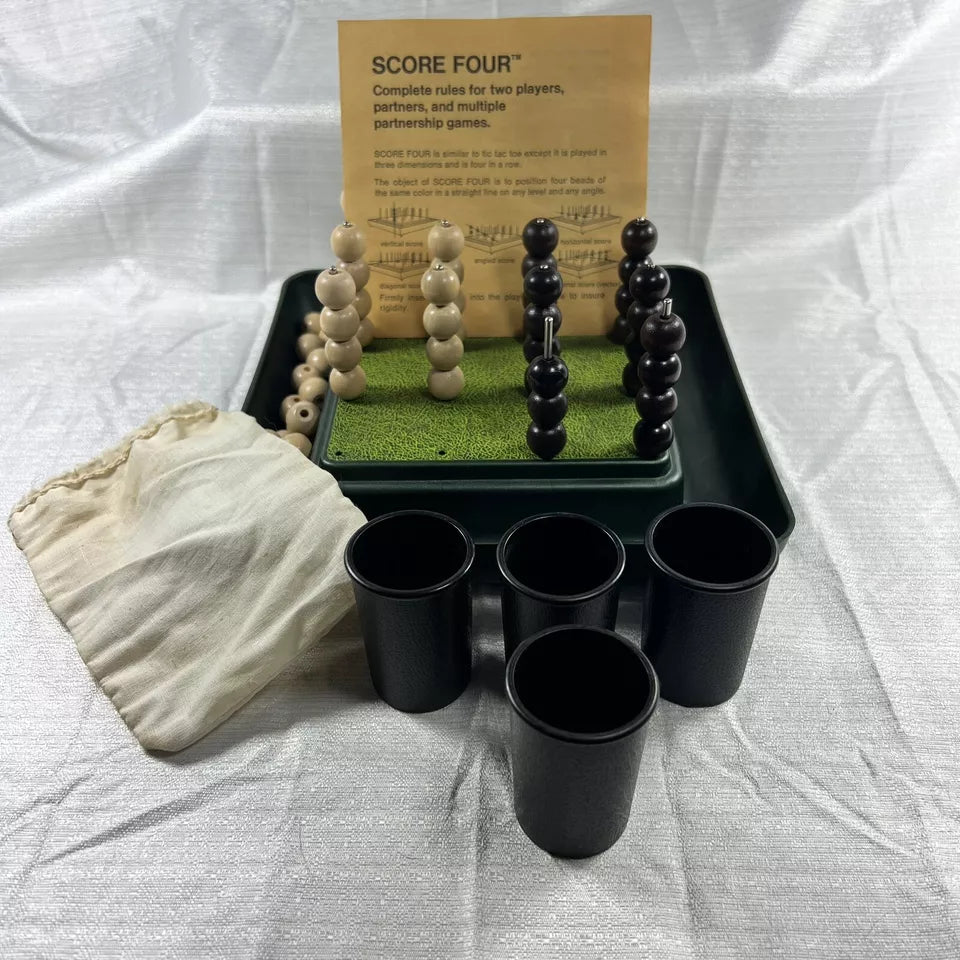 Score Four Vintage Family Board Game Three Dimensional 1968 Not Complete