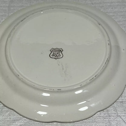 Stetson 22K Gold American Beauty Salad Plate Set of 11 - Some wear and chips