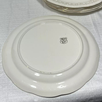 Stetson 22K Gold American Beauty Dinner Plate set of 7 - wear and crazing