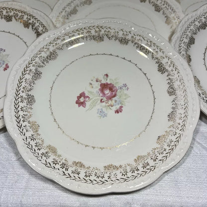 Stetson 22K Gold American Beauty Dinner Plate set of 7 - wear and crazing