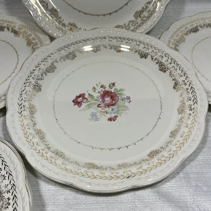 Stetson 22K Gold American Beauty Dinner Plate set of 7 - wear and crazing